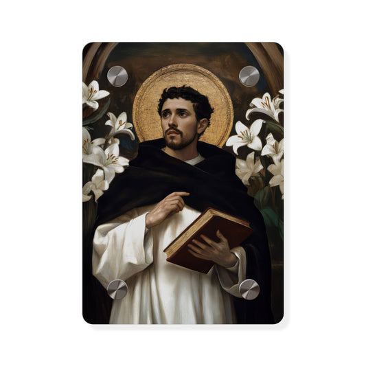 Saint Dominic Wall Art Panel - Ready to Hang Acrylic Print - Catholic Saint Art - Patron Saint Print - No Frame needed