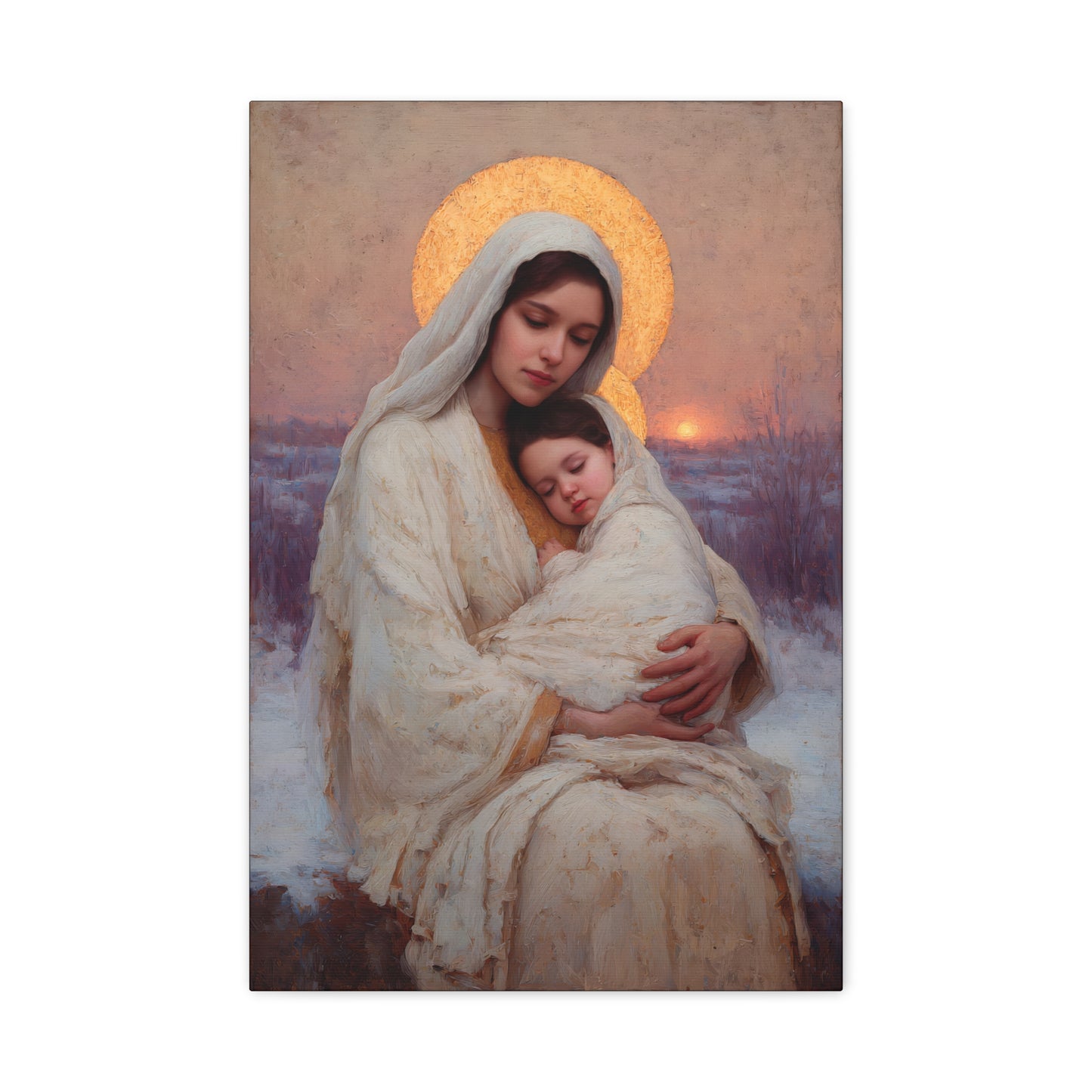 The Love That Stays - Mother Mary and the Christ Child - Gallery Wrapped Canvas - Print - Religious Art for your Home - Catholic Art Print