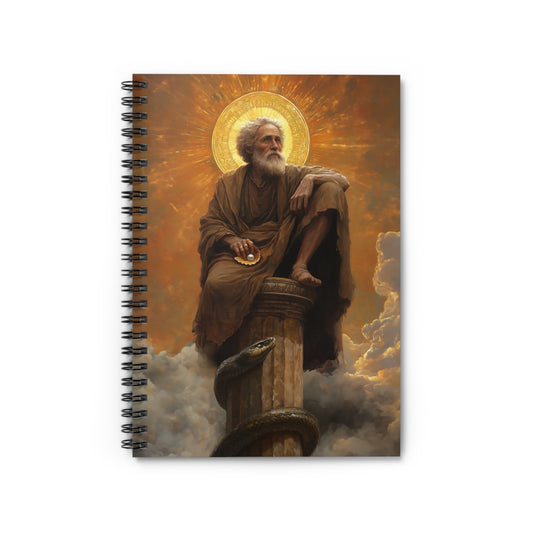 Saint Simeon Stylites - Sanctified Souls Art - Religious - Spiral Notebook - Ruled - Catholic - Devotional Journal - Dream Journal Diary