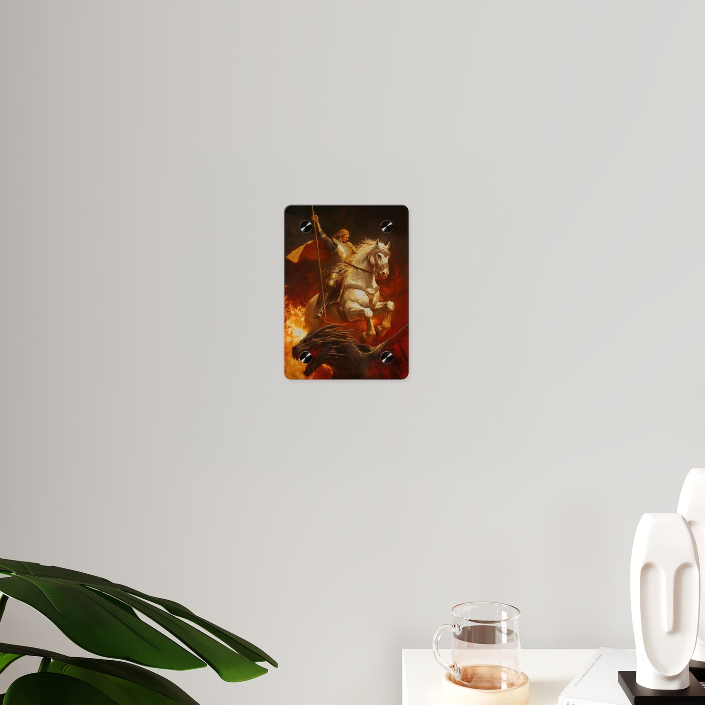 Saint George Wall Art Panel - Ready to Hang Acrylic Print - Catholic Saint Art - Patron Saint Print - No Frame needed