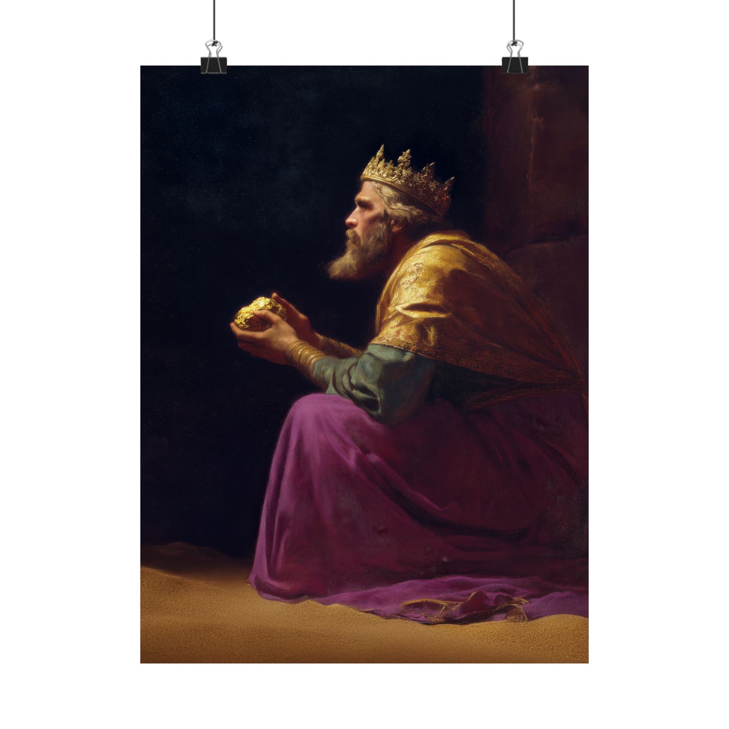 Melchior and the Gift Fit for a King - 3 Wise Men - Sanctified Souls Print - Multiple Sizes - Premium Matte Vertical Posters