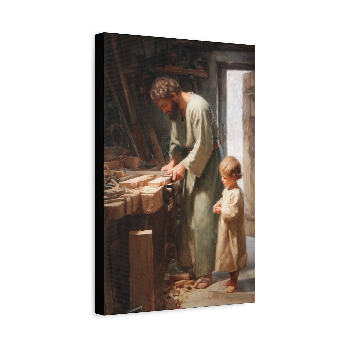 Saint Joseph the Worker - Museum Wrapped Canvas - Sanctified Souls Print - Religious Art for your Home
