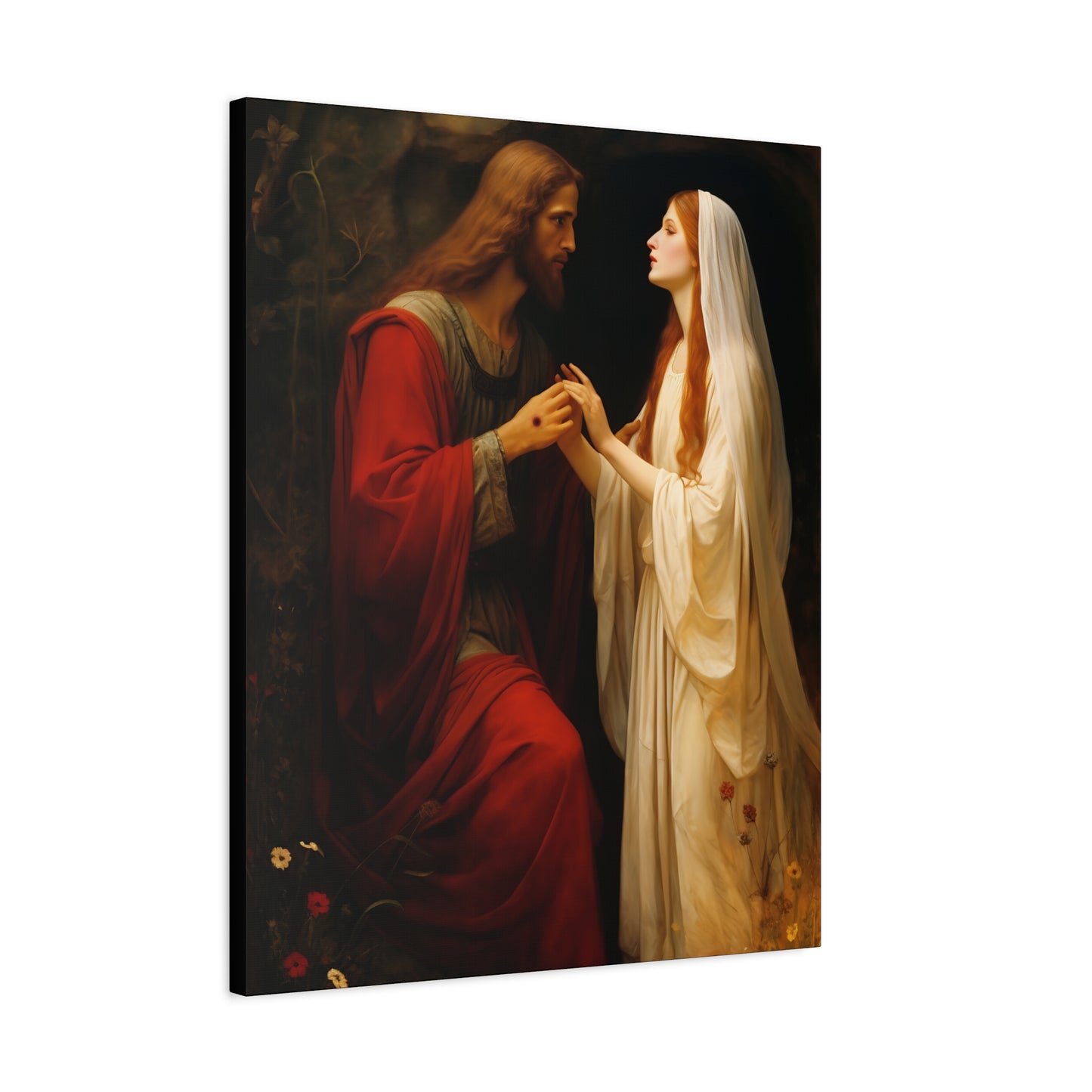 Revelation of Redemption Mary Magdalene and the Risen Christ - Gallery Wrapped Canvas - Sanctified Souls Print - Religious Art for your Home