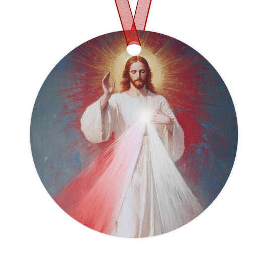 The Divine Mercy - Our Lord Jesus Christ - Metal Ornament - Religious Holiday Christmas Ornament and Keepsake - Prayer