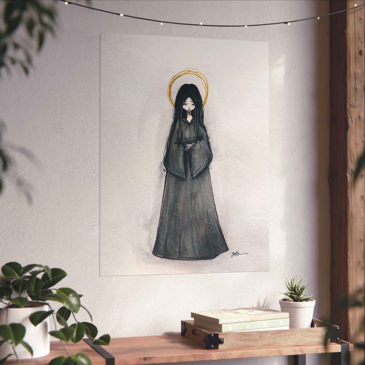 Blessed Mary Magdalen Kiota Hand-Drawn Catholic Art Print | Martyrs of Japan Devotional Wall Art | Sanctified Solocosmo Religious Poster