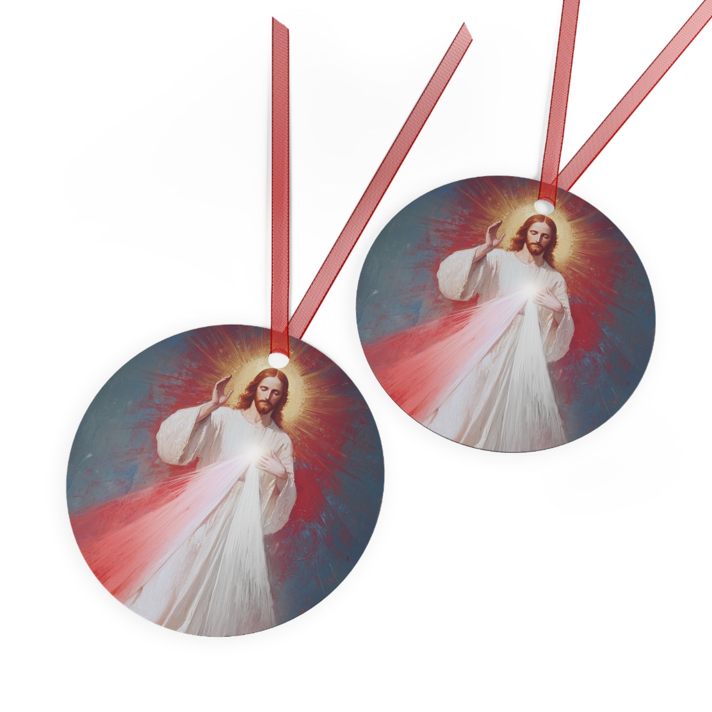The Divine Mercy - Our Lord Jesus Christ - Metal Ornament - Religious Holiday Christmas Ornament and Keepsake - Prayer