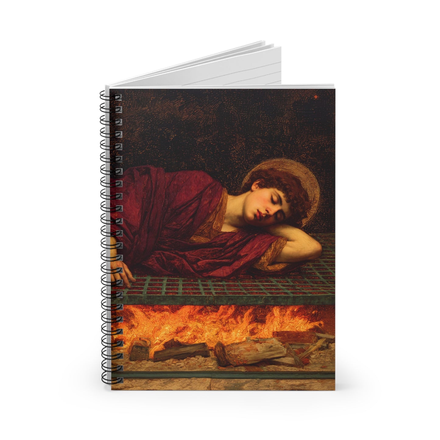 Saint Lawrence - Sanctified Souls Art - Religious Based Notebook - Spiral Notebook - Prayer journal