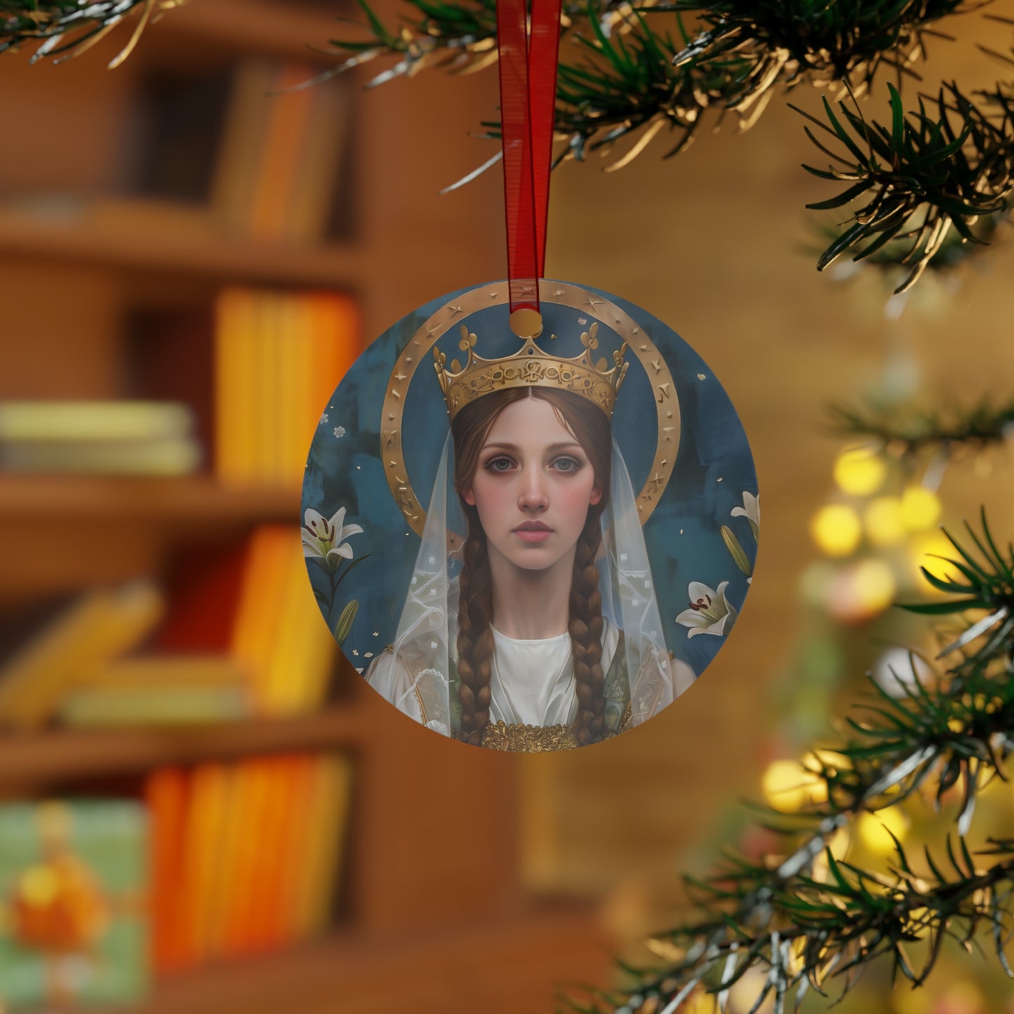 Saint Isabelle of France Metal Ornament - Religious Holiday Christmas Ornament and Keepsake - Prayer Ornament