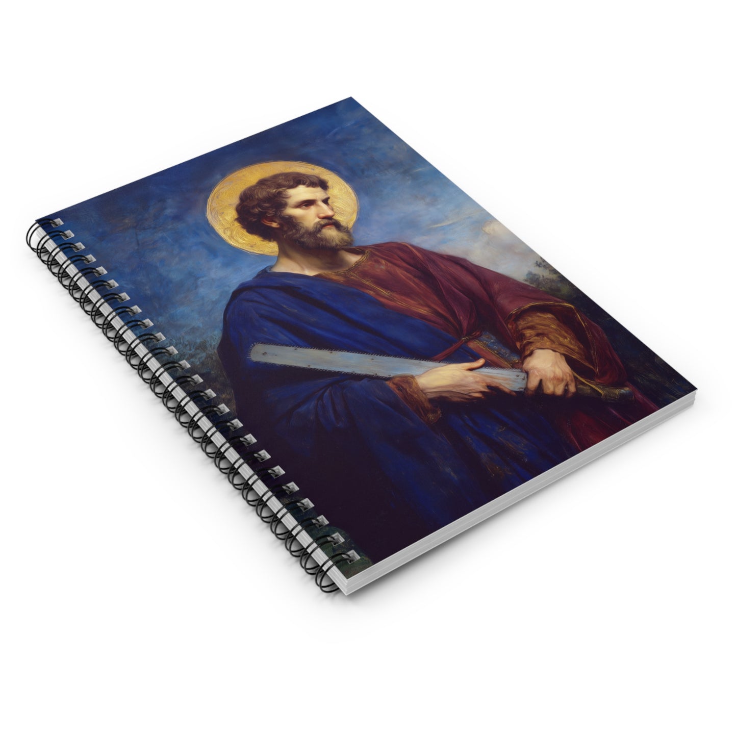 Saint Simon the Apostle  - Sanctified Souls Art - Religious Based Notebook - Spiral Notebook