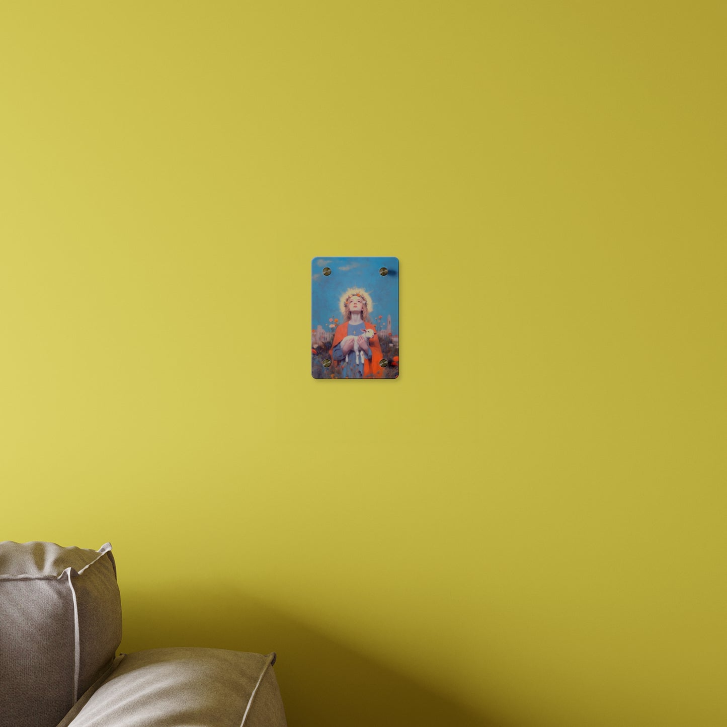Saint Agnes of Rome Wall Art Panel - Ready to Hang Acrylic Print - Catholic Saint Art - Patron Saint Print - No Frame needed