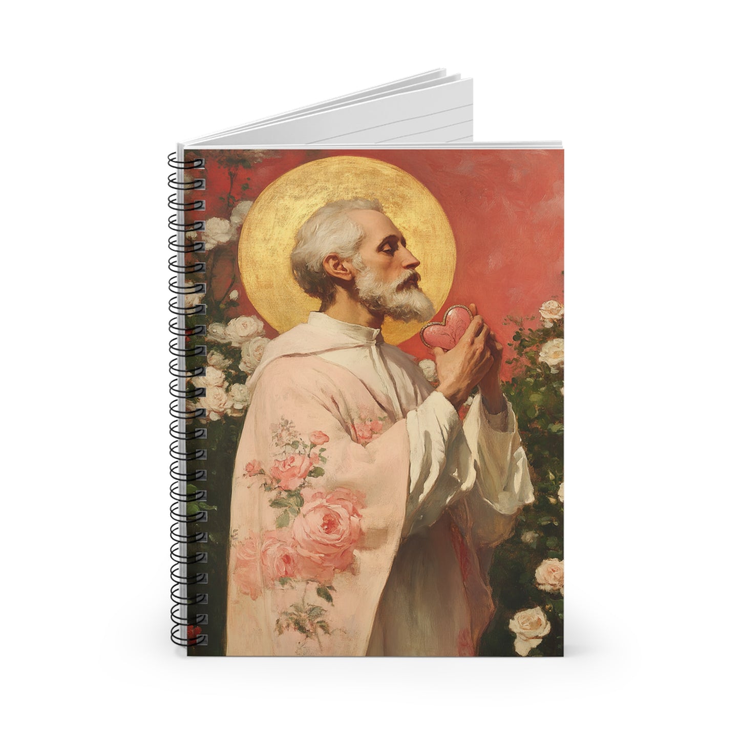Saint Valentine - Sanctified Souls Art - Religious Based Notebook - Spiral Notebook - Prayer journal - Catholic Saint Art