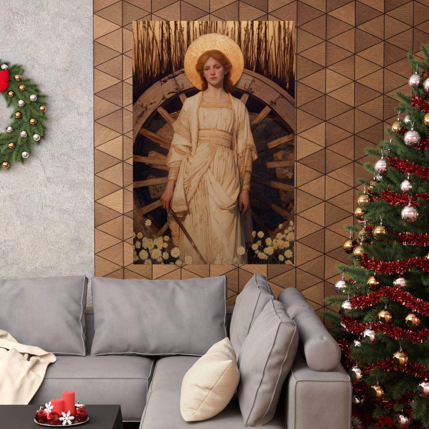 Saint Catherine of Alexandria - Sanctified Souls Print - Multiple Sizes - Premium Posters - Catholic Art - Christian Home Decor Artwork