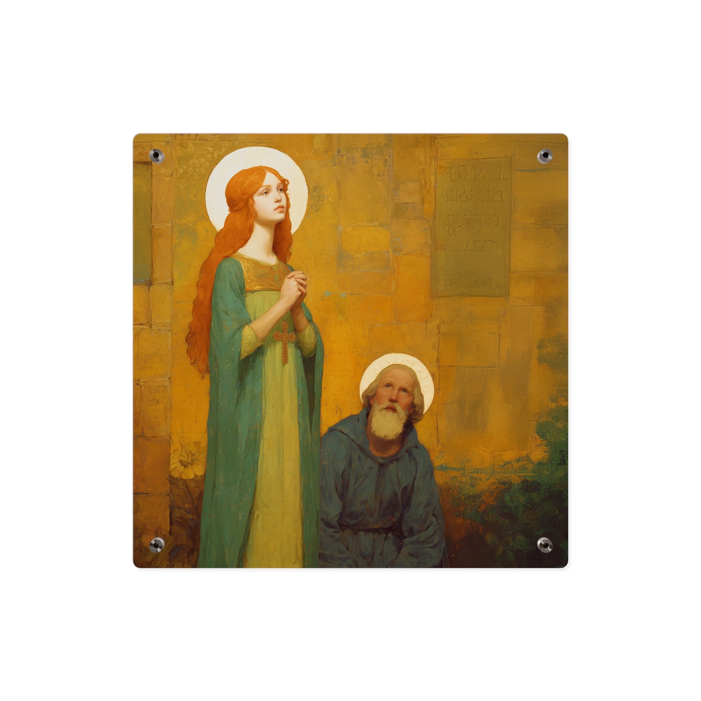 Saints Cyprian and Justina Wall Art Panel - Ready to Hang Acrylic Print - Catholic Saint Art - Patron Saint Print - Martyr Art