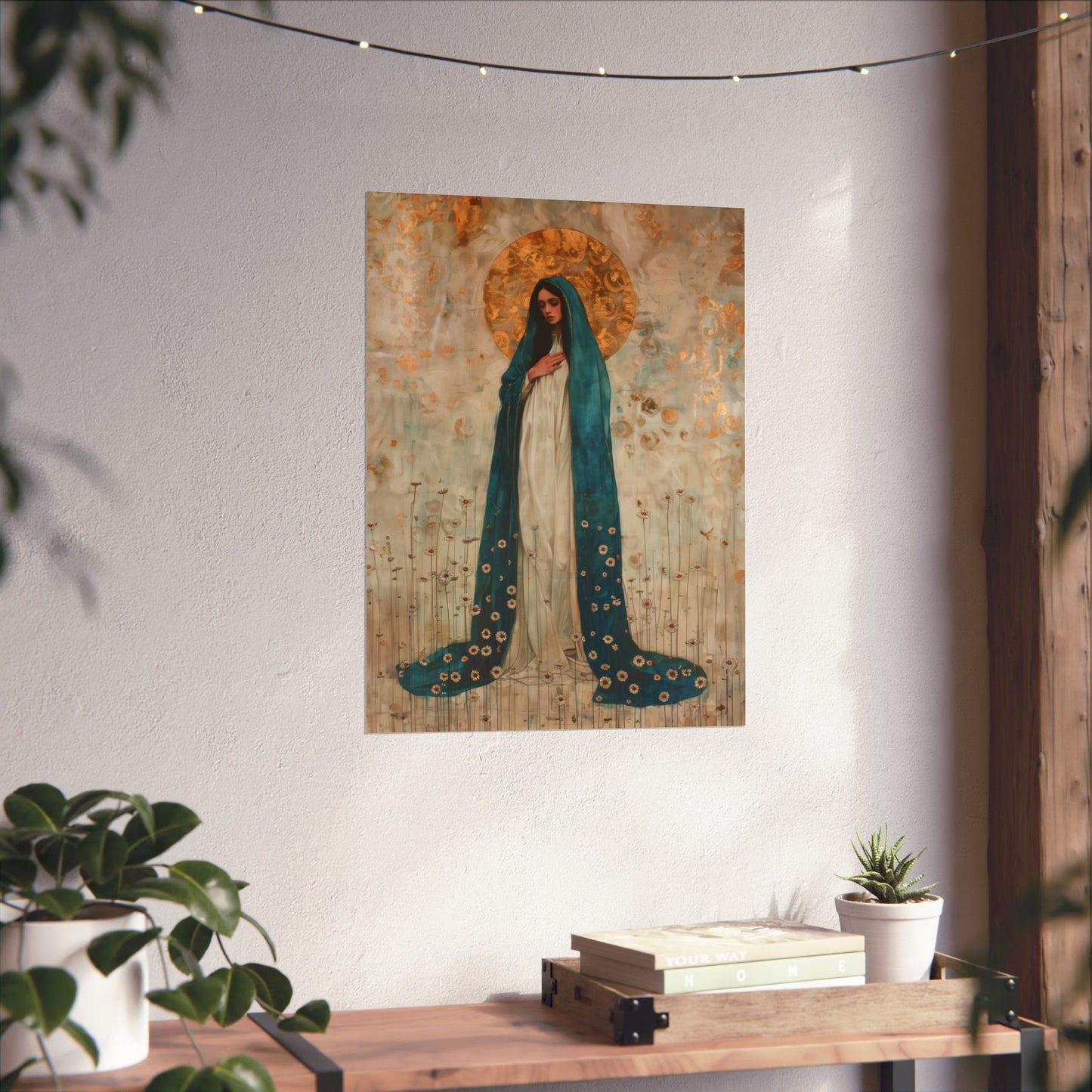 Serene Devotion - Mary's Compassionate Heart Poster Print - Sanctified Souls Print - Multiple Sizes - Premium Posters - Catholic Art