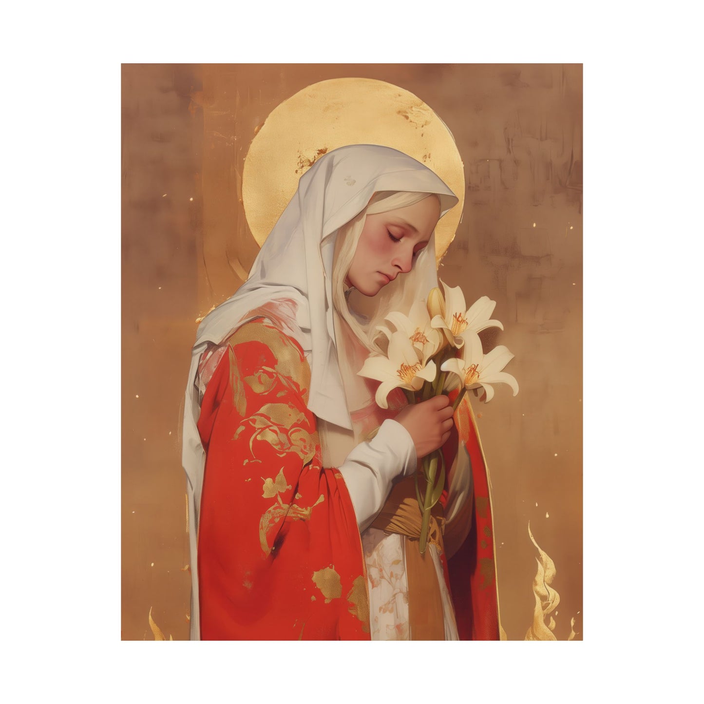 Saint Faith of Agen - Sanctified Souls Print - Multiple Sizes - Premium Matte Vertical Posters