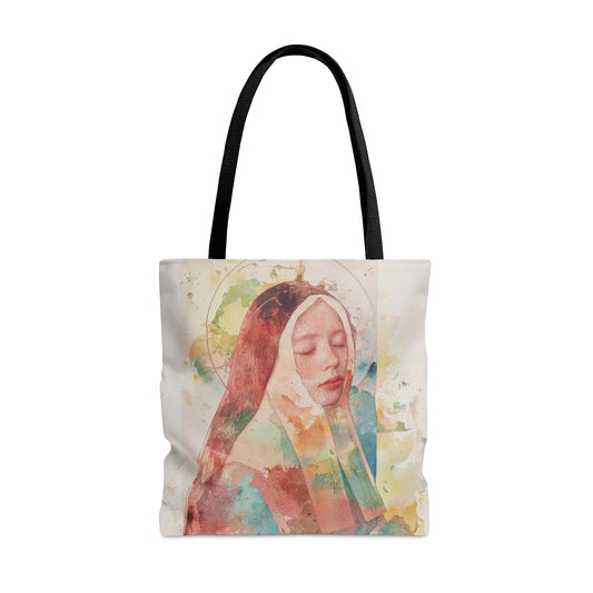 Saint Bernadette Tote Bag - Large Medium Small Faith Art Bag - Catholic Faith Purse - Double Sided