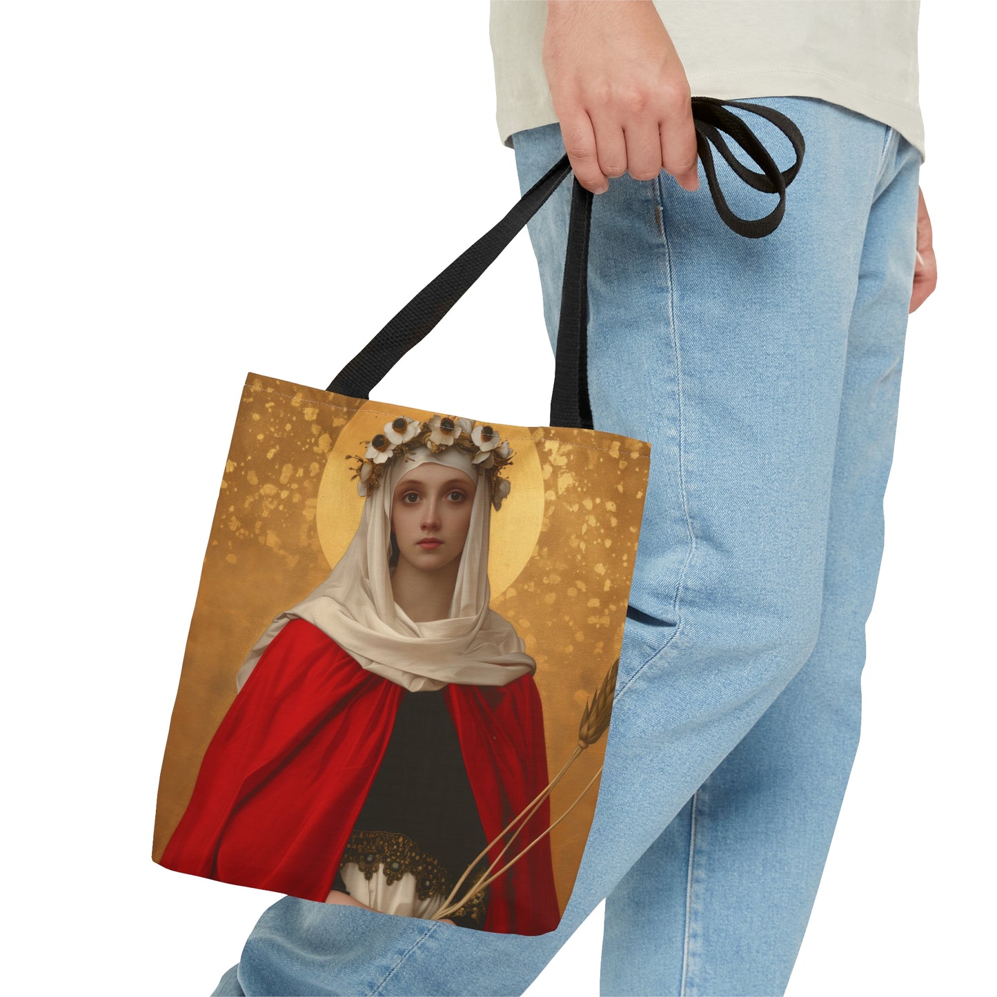 Saint Solange of Bourges Tote Bag - Large Medium Small Faith Art Bag -  Catholic Saint Purse - Carry All Bag - Religious Art Gift