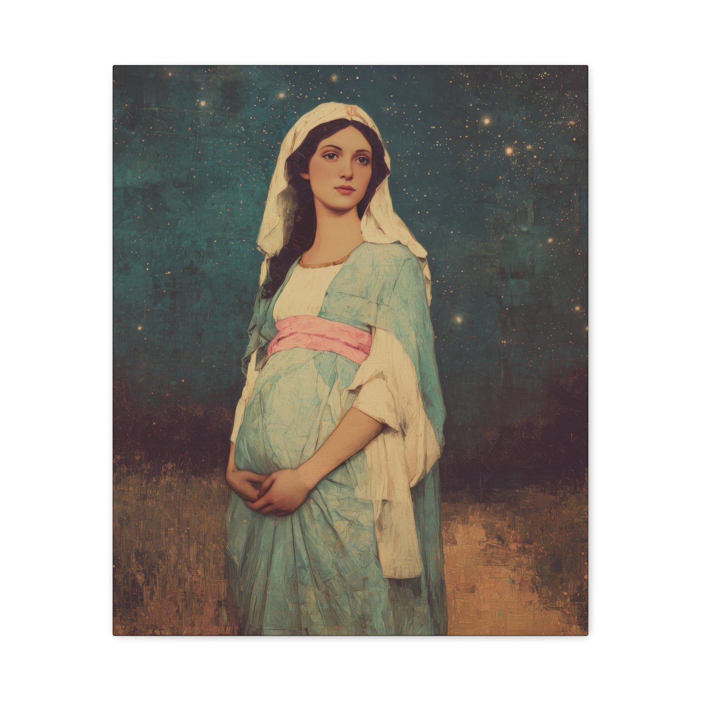 Our Lady of 'O' - Our Lady of Expectation - Mother Mary - Marian Art - Gallery Wrapped Canvas - Print - Catholic Art Print