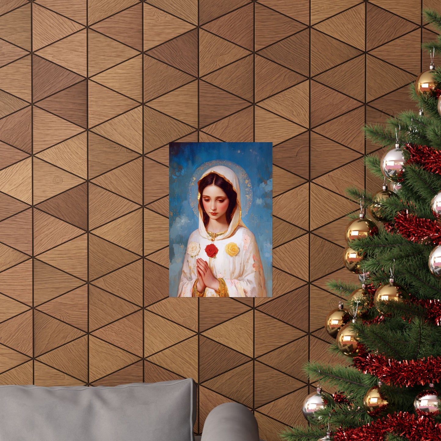 Rosa Mystica - Mystical Rose - Mother Mary - Marian Art - Sanctified Souls Print - Multiple Sizes - Premium Vertical Posters