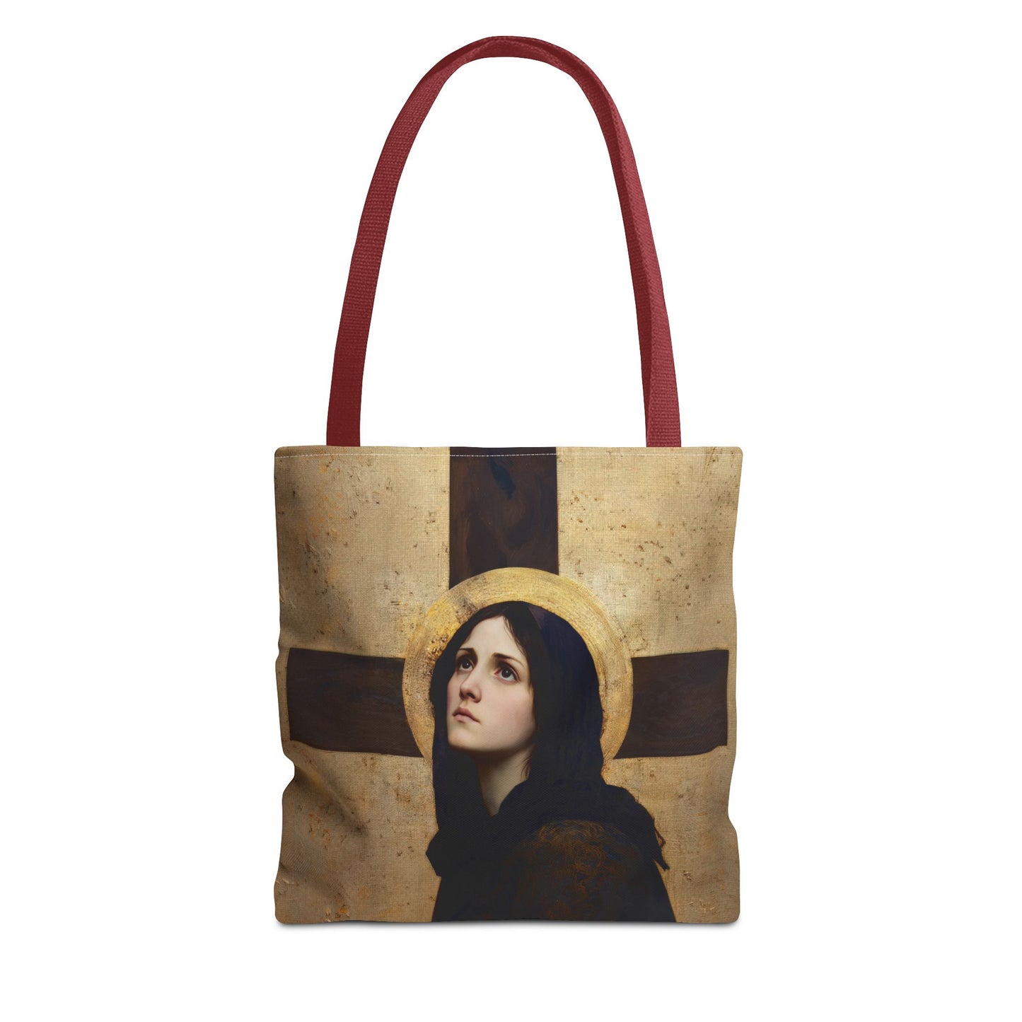 Our Lady of the Cross - Mother Mary  - Our Lady of the Crucifix - Marian Art - Tote Bag - Large Medium Small Faith Art Bag - Tote Purse