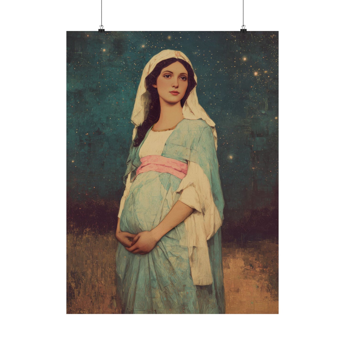 Our Lady of 'O' - Our Lady of Expectation - Mother Mary - Marian Art - Sanctified Souls Print - Multiple Sizes - Premium Vertical Posters