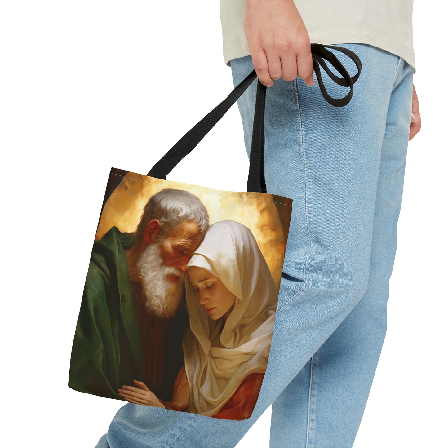 Saints Zecheriah and Elizabeth Tote Bag - Large Medium Small Faith Art Bag - Catholic Faith Art purse - Double Sided