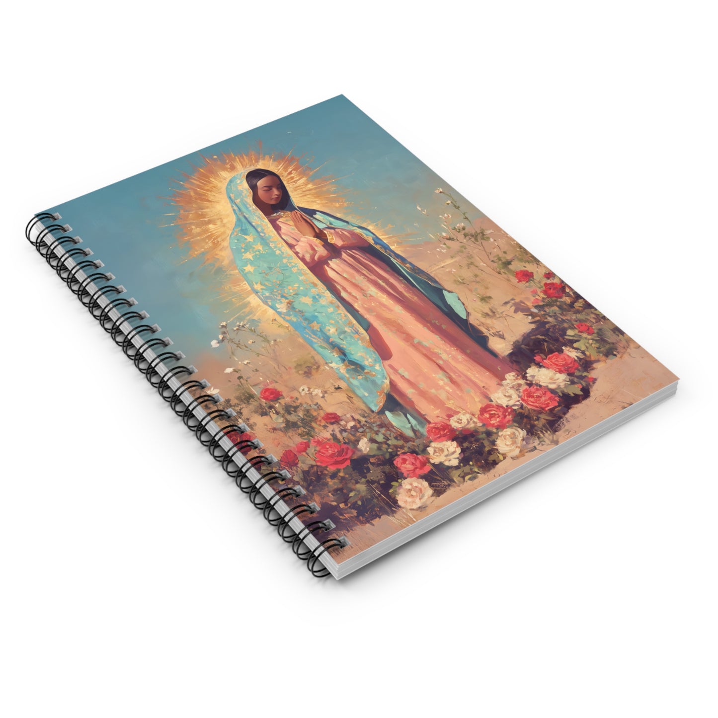 Our Lady of Guadalupe - Sanctified Souls Art - Religious Based Notebook - Spiral Notebook
