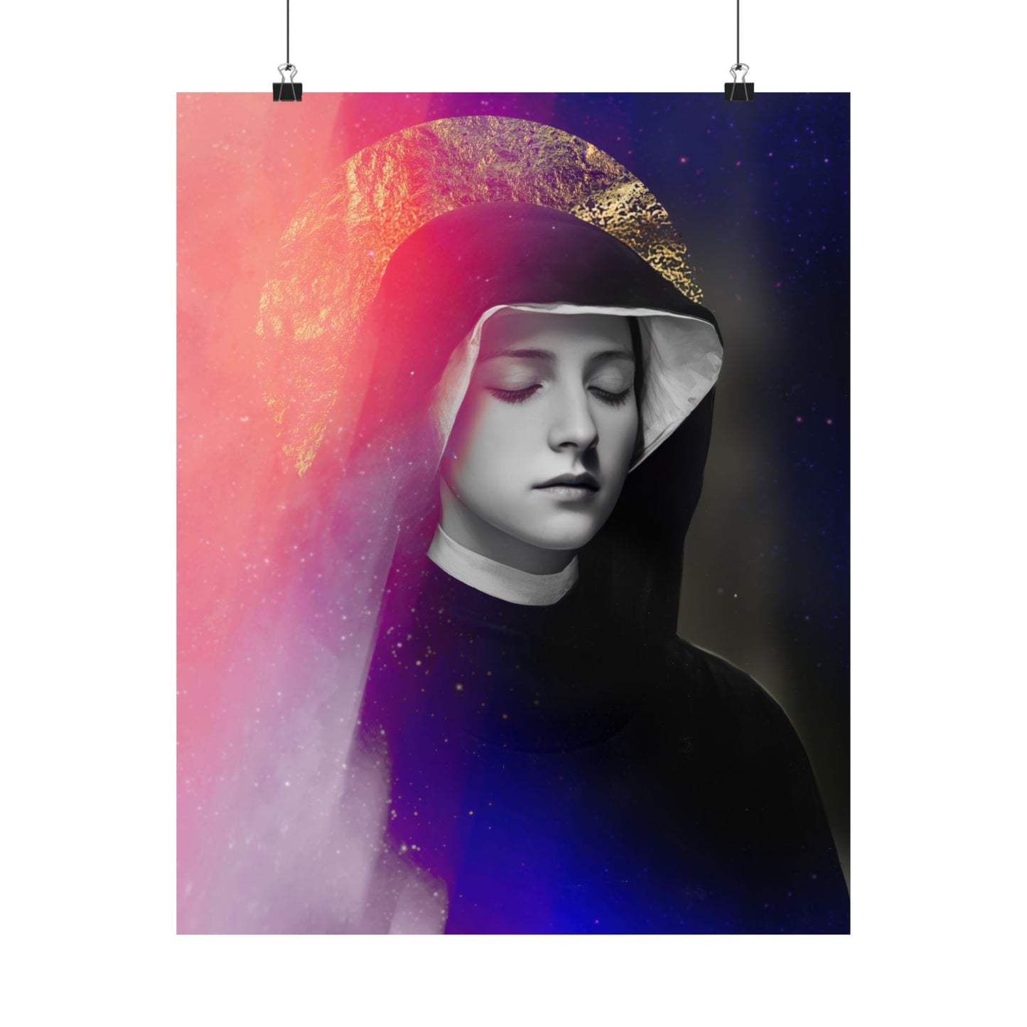 Saint Faustina Kowalska Poster Print - Sanctified Souls Print - Multiple Sizes - Premium Posters - Catholic Art for your home