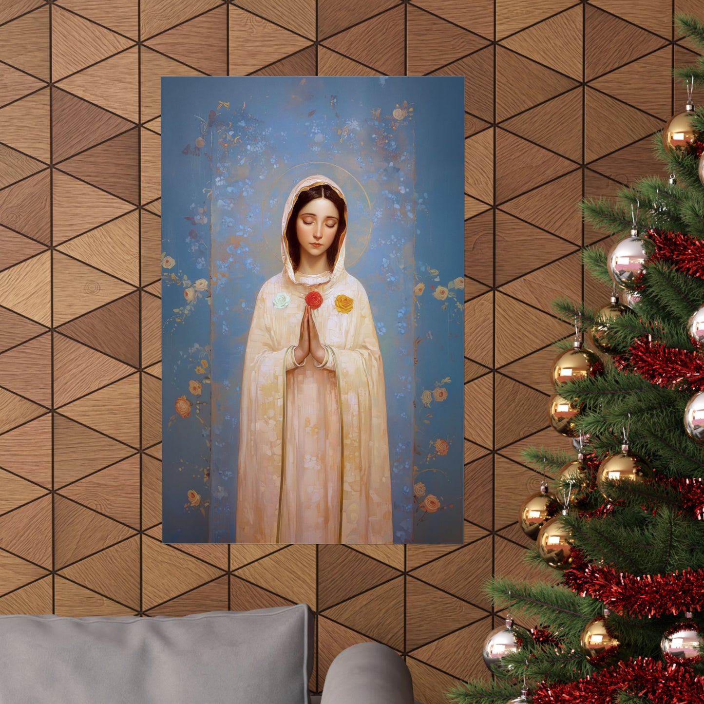 Rosa Mystica - Mystical Rose - Mother Mary - Marian Art - Sanctified Souls Print - Multiple Sizes - Premium Vertical Posters