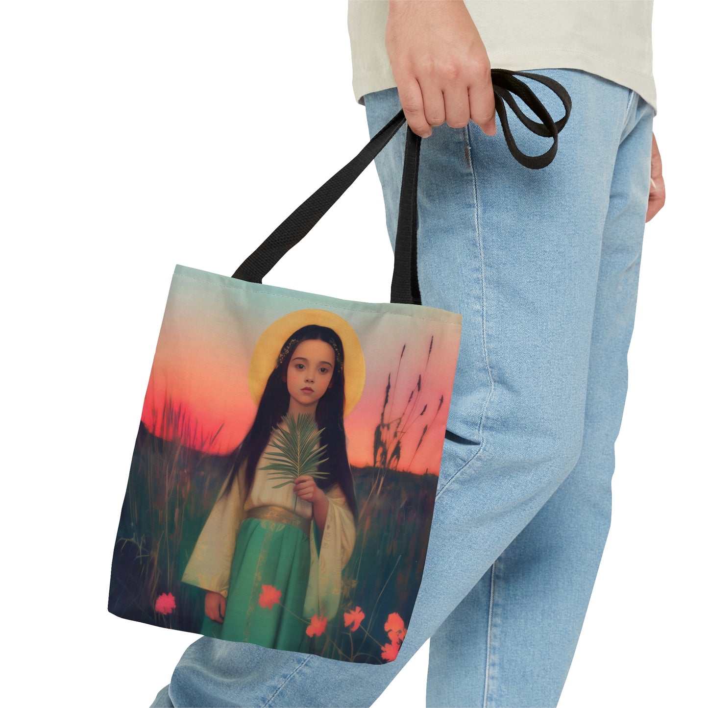 Saint Charity - Tote Bag - Large Medium Small Faith Art Bag - Bible Study Faith Purse - Double Sided Prayer Tote - Catholic Saint