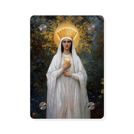 Our Lady of Beauraing - Our Lady of the Golden Heart - Marian Art - Wall Art Panel - Ready to Hang Acrylic Print - Saint Art - Catholic Art