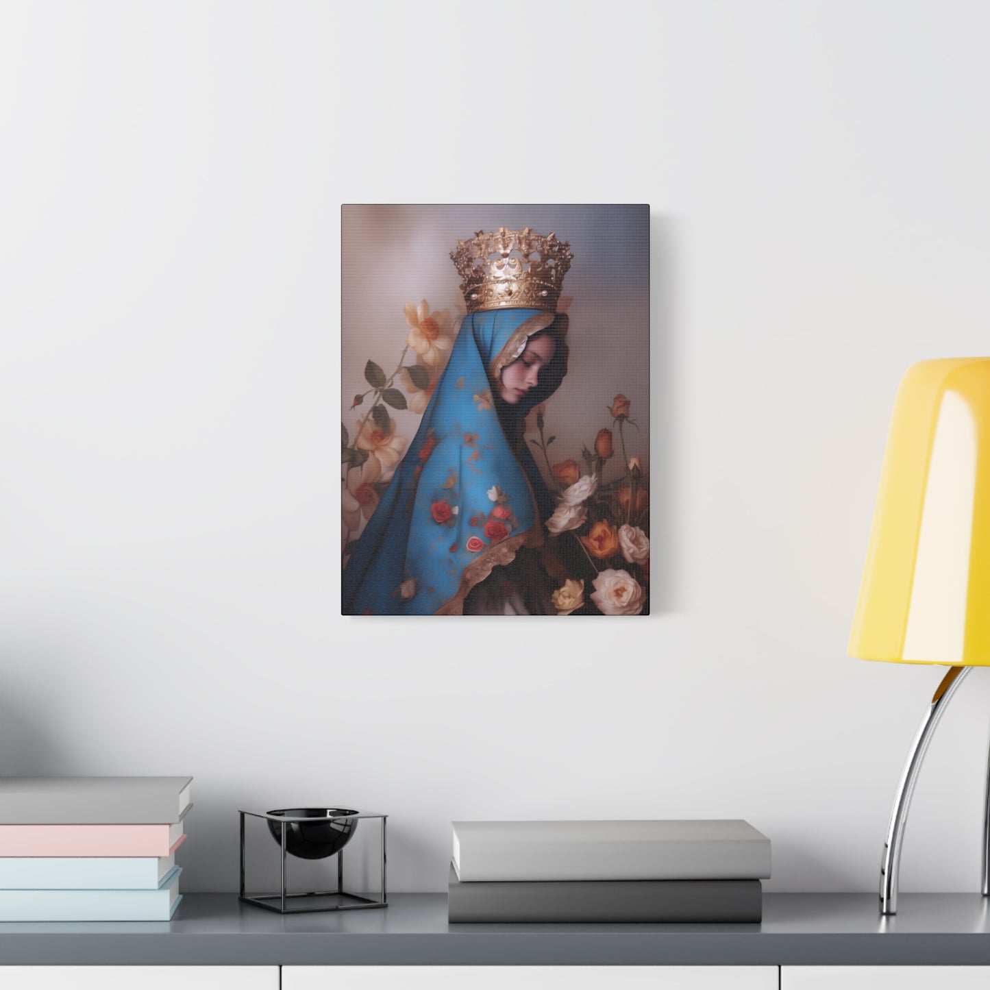 Our Lady of the Roses - Gallery Wrapped Canvas - Print - Religious Art for your Home - Catholic Art