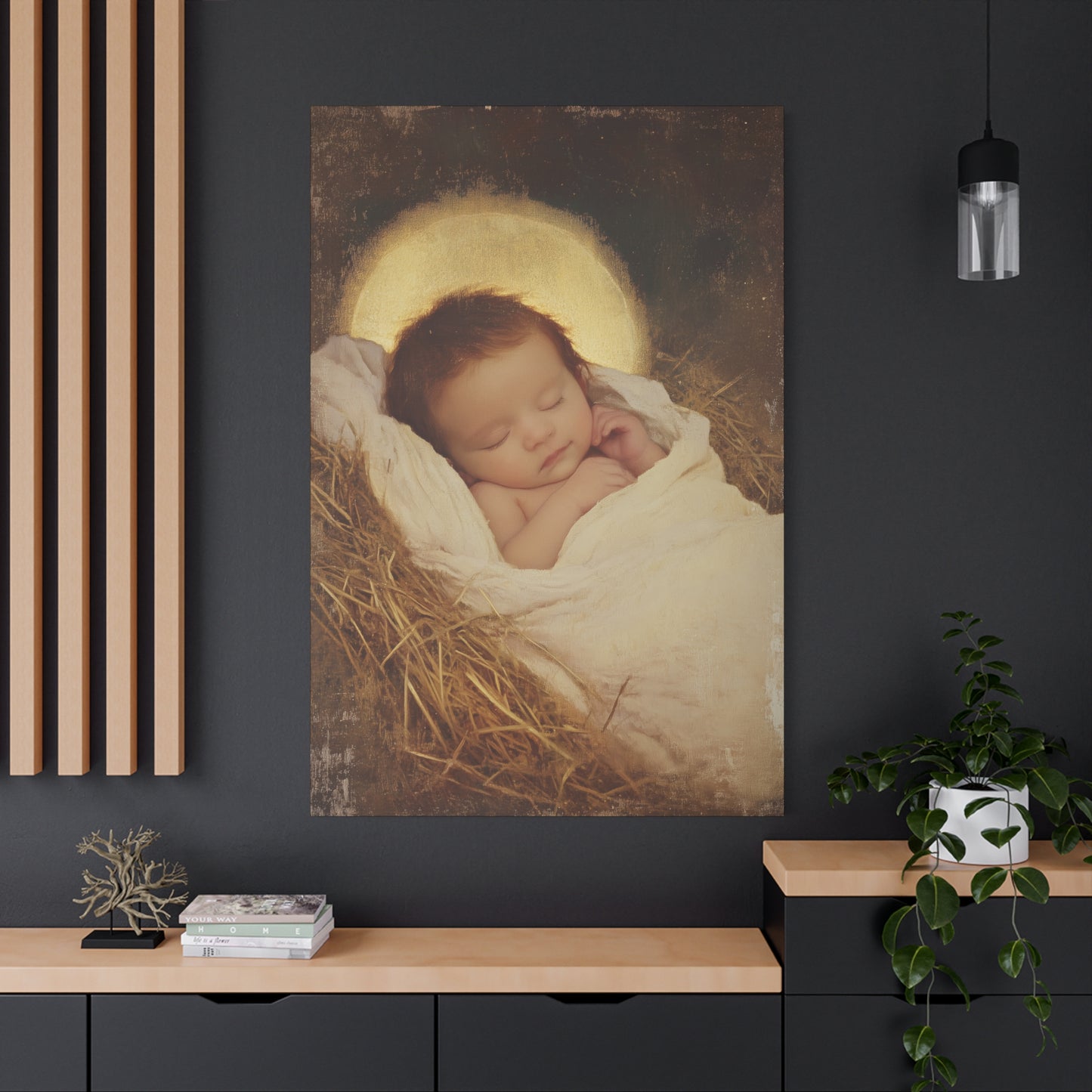 Jesus, the Newborn Light of the World - Gallery Wrapped Canvas - Print - Religious Art for your Home - Catholic Art Print