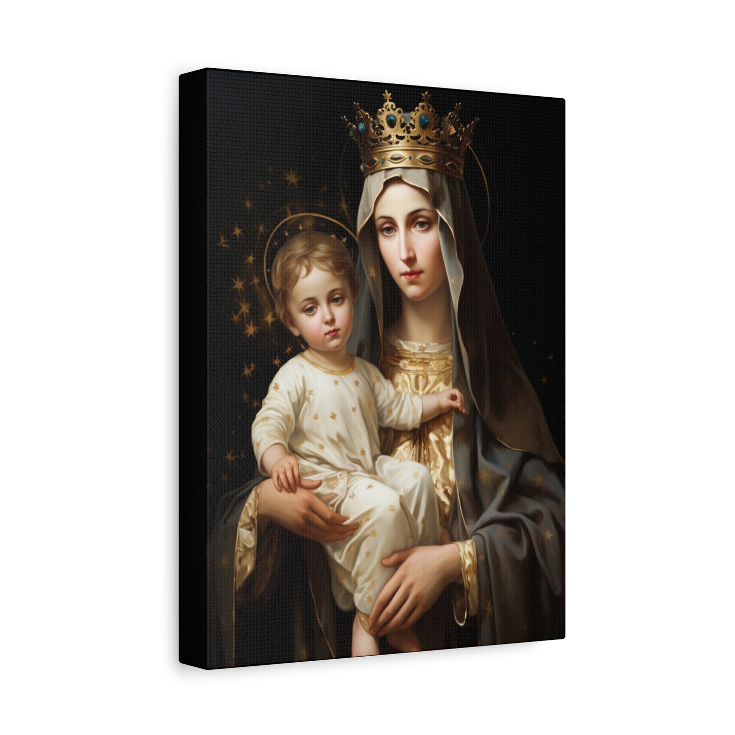 Our Lady of Mount Carmel - Museum Wrapped Canvas - Sanctified Souls Print - Mary the Blessed Virgin