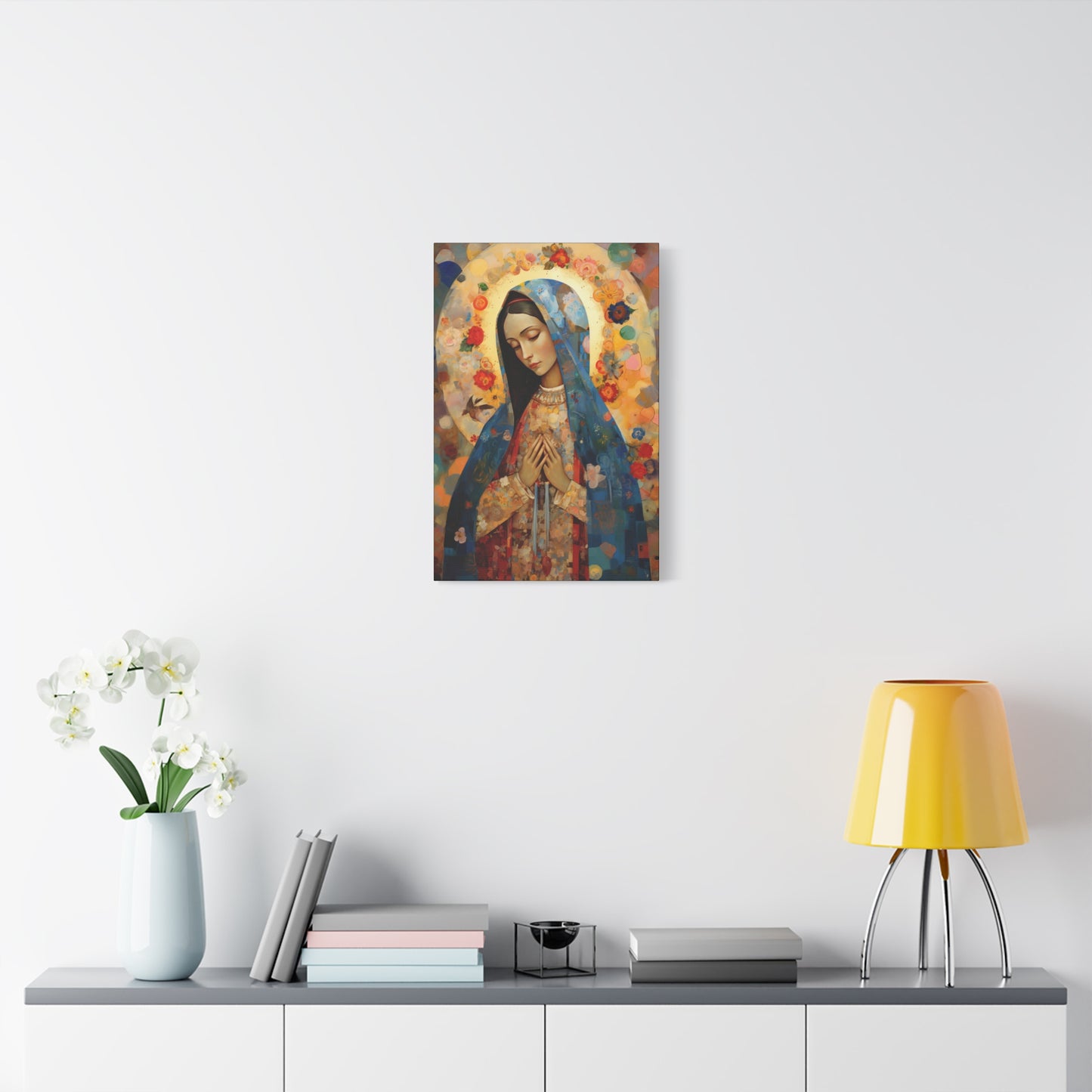 Mary's Silent Blessing - Museum Wrapped Canvas - Sanctified Souls Print - Religious Art for your Home - The Virgin Mary