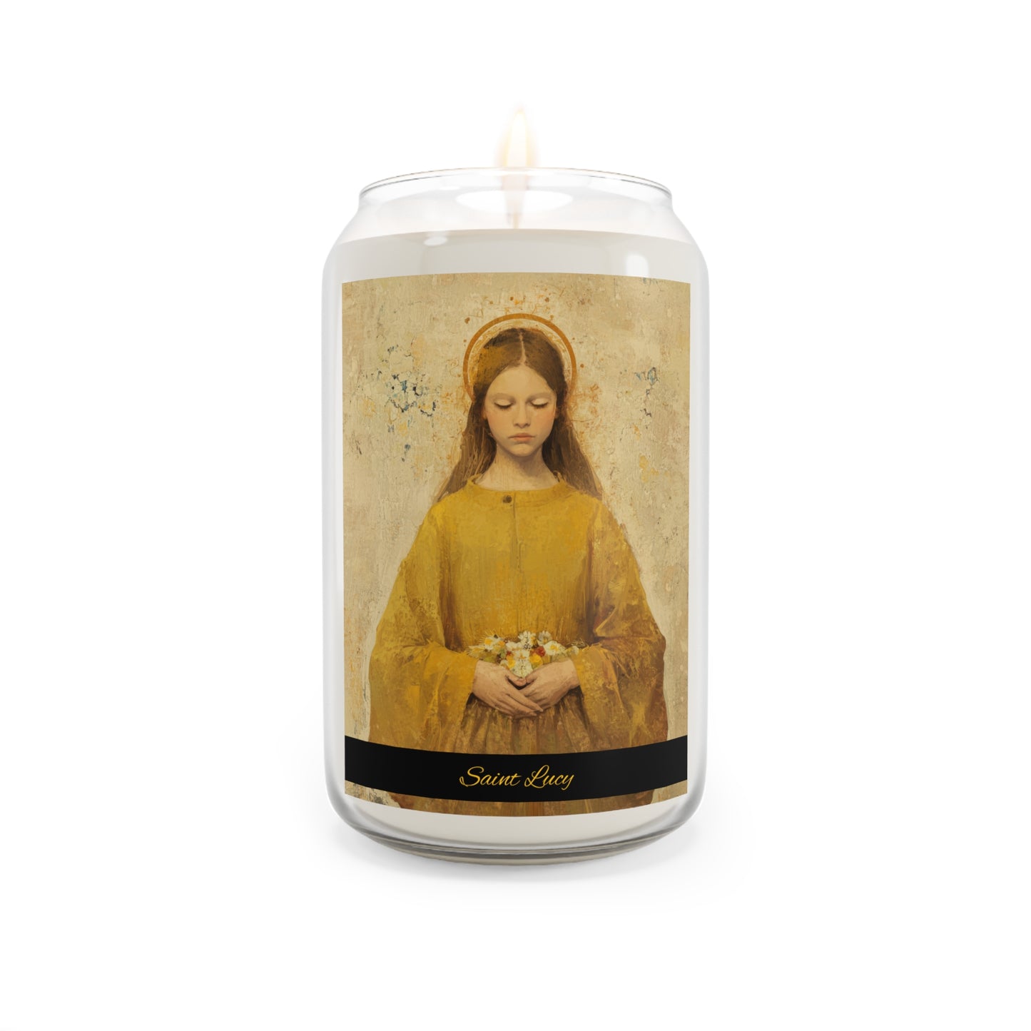 Saint Lucy - Scented Prayer Candle, 13.75oz -  Candle - Catholic Art - prayer room Scented Candle - Religious Saint Art