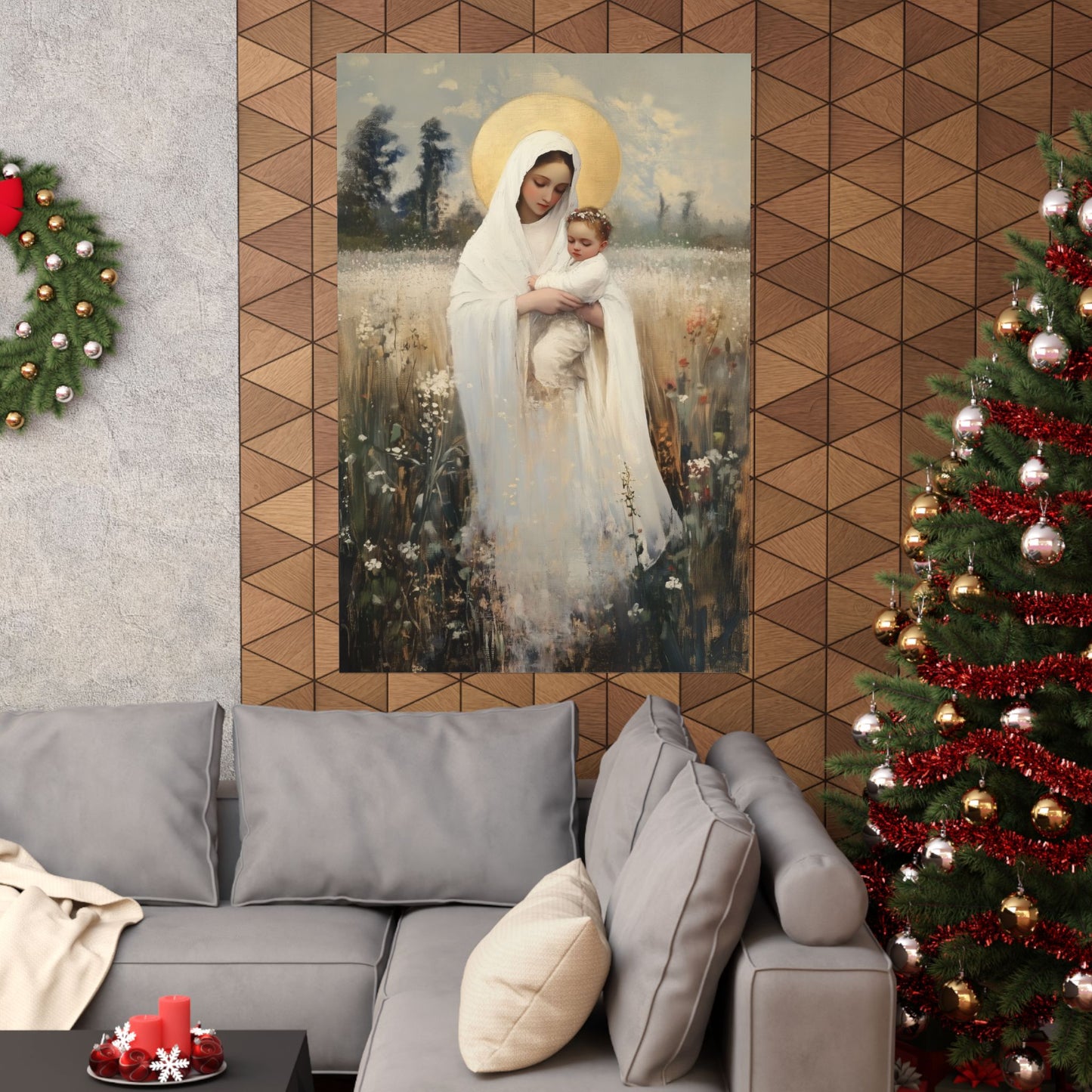 Our Lady of the Prairie - Sanctified Souls Print - Multiple Sizes - Premium Posters - Catholic Art - Christian Home