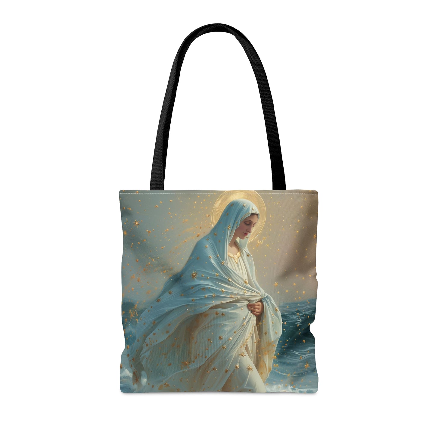 Guiding Light - Our Lady, Star of the Sea Tote Bag - Large Medium Small Faith Art Bag - Re usable Tote Purse - Double Sided - Catholic Art