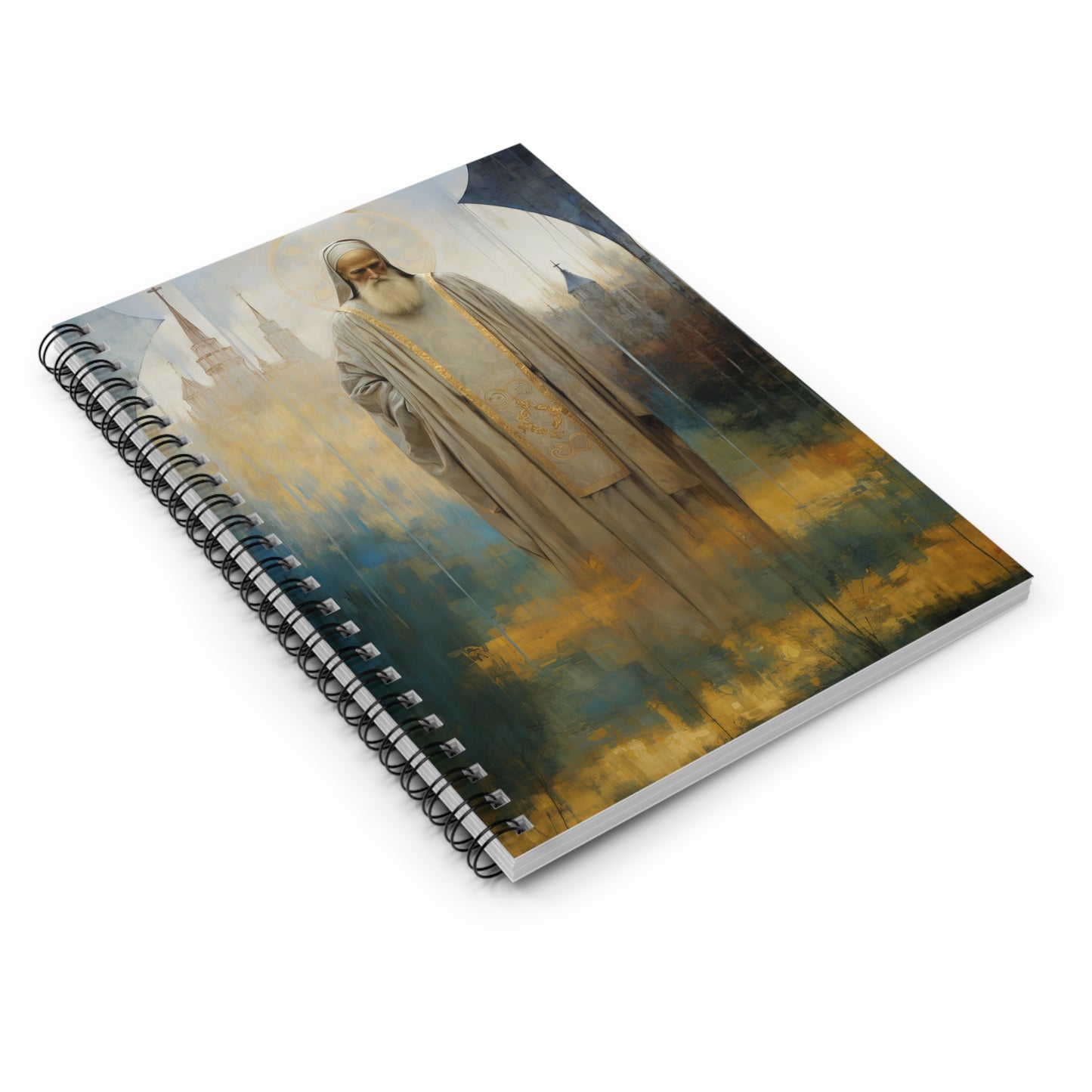 Saint Finbar of Cork - Sanctified Souls Art - Religious Based Notebook - Spiral Notebook - Ruled Line