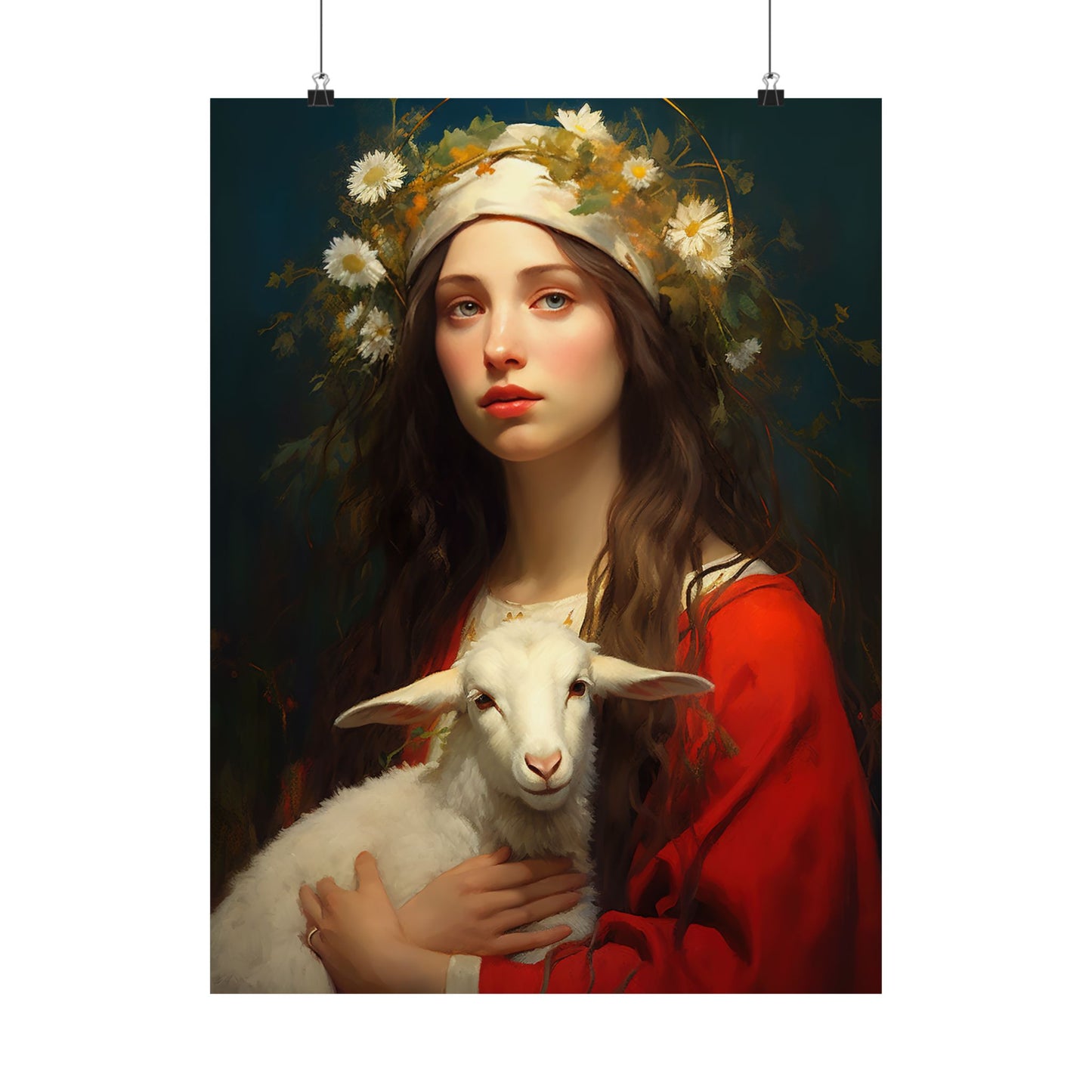 Saint Agnes of Rome Print - Sanctified Souls Print - Multiple Sizes - Premium Matte Vertical Posters