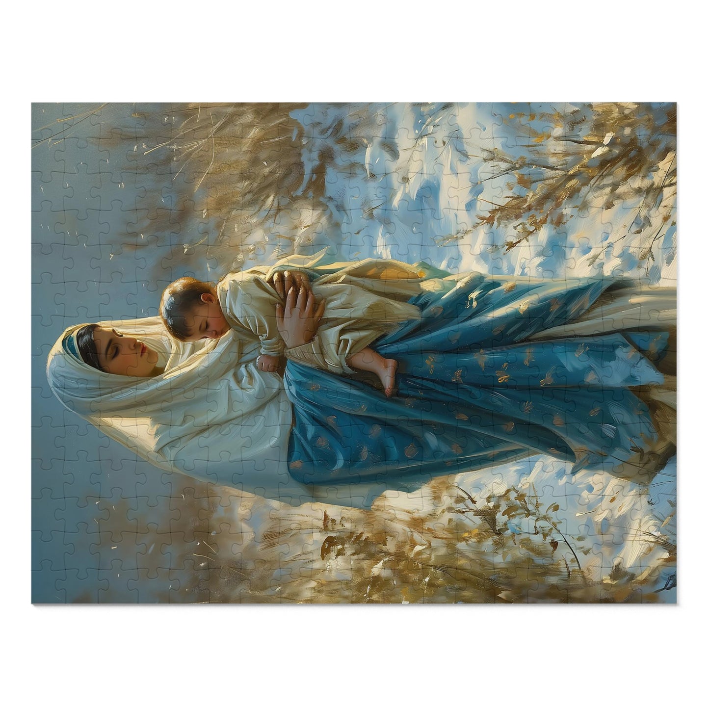 Snowfall of Grace - Our Lady's Winter Radiance - Puzzle & Keepsake Tin - Religious Puzzle (30, 110, 252, 500,1000-Piece) - Mary Art Puzzle