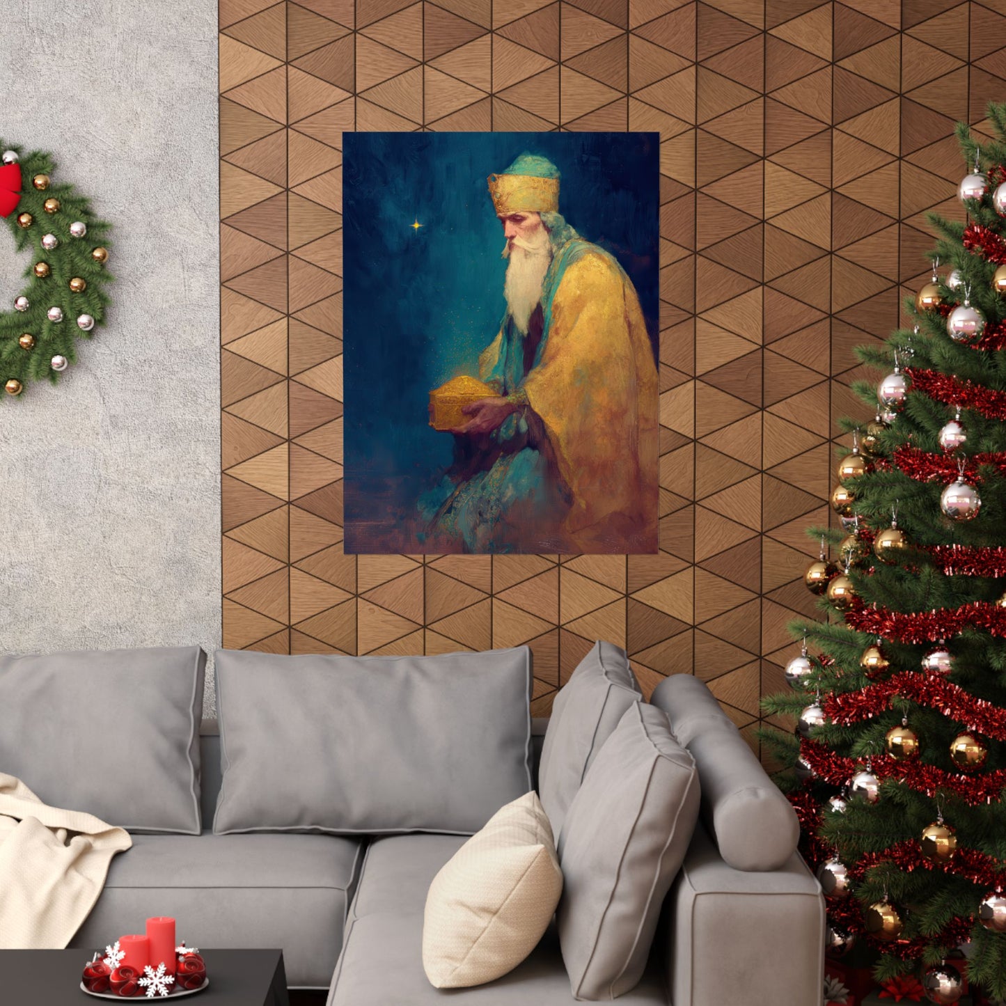 Caspar and the Offering of Worship - 3 Wise Men - Sanctified Souls Print - Multiple Sizes - Premium Matte Vertical Posters