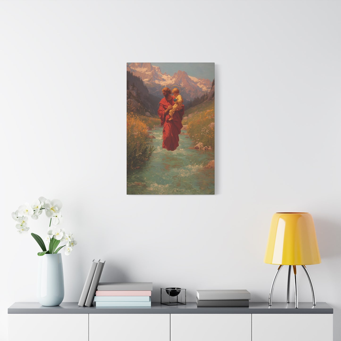 Saint Christopher  - Museum Wrapped Canvas - Sanctified Souls Print - Religious Art for your Home