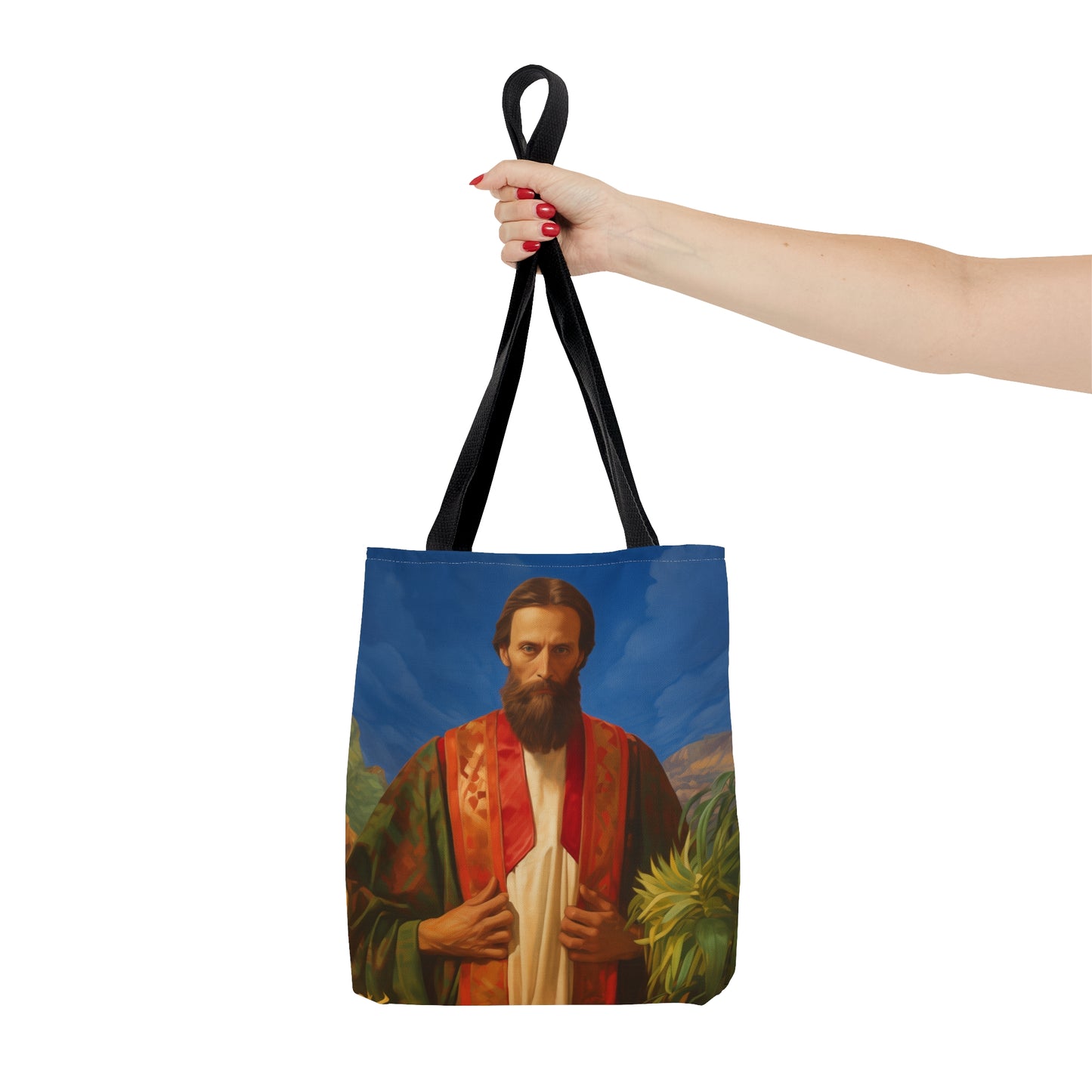 Saint John the Baptist Tote Bag - Large Medium Small Faith Art Bag - Re usable Tote Purse - Double Sided - Catholic Art Bag