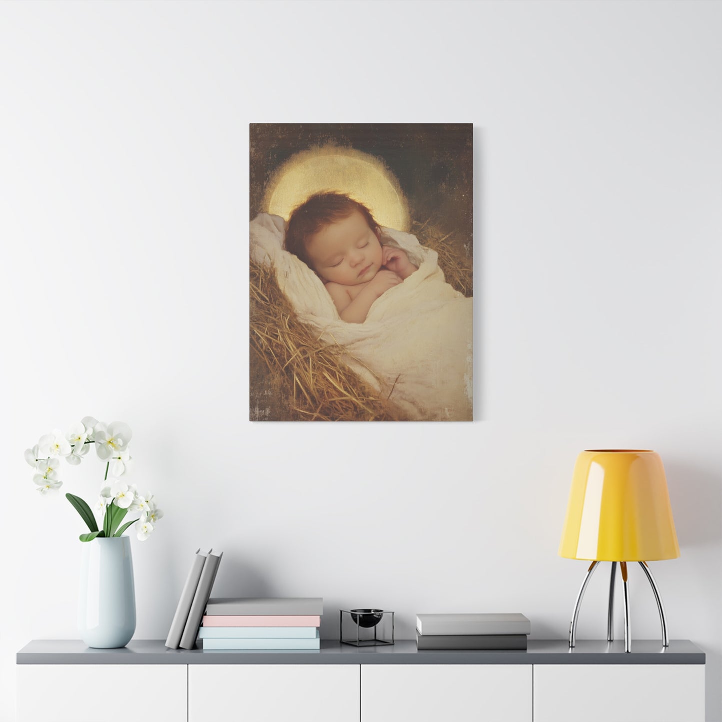 Jesus, the Newborn Light of the World - Gallery Wrapped Canvas - Print - Religious Art for your Home - Catholic Art Print