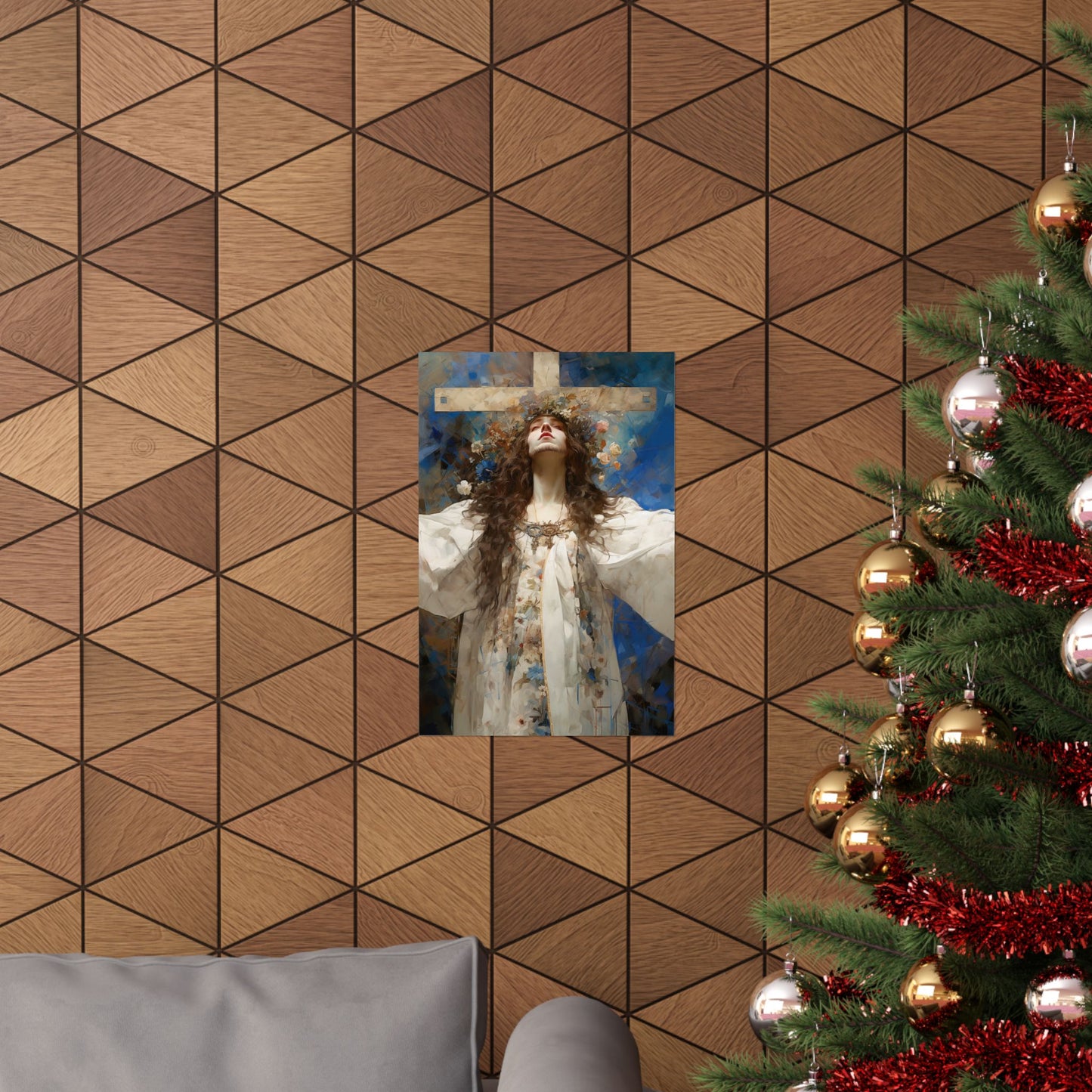 Saint Wilgefortis - Sanctified Souls Print - Multiple Sizes - Premium Matte Vertical Posters - The Bearded Virgin Martyr
