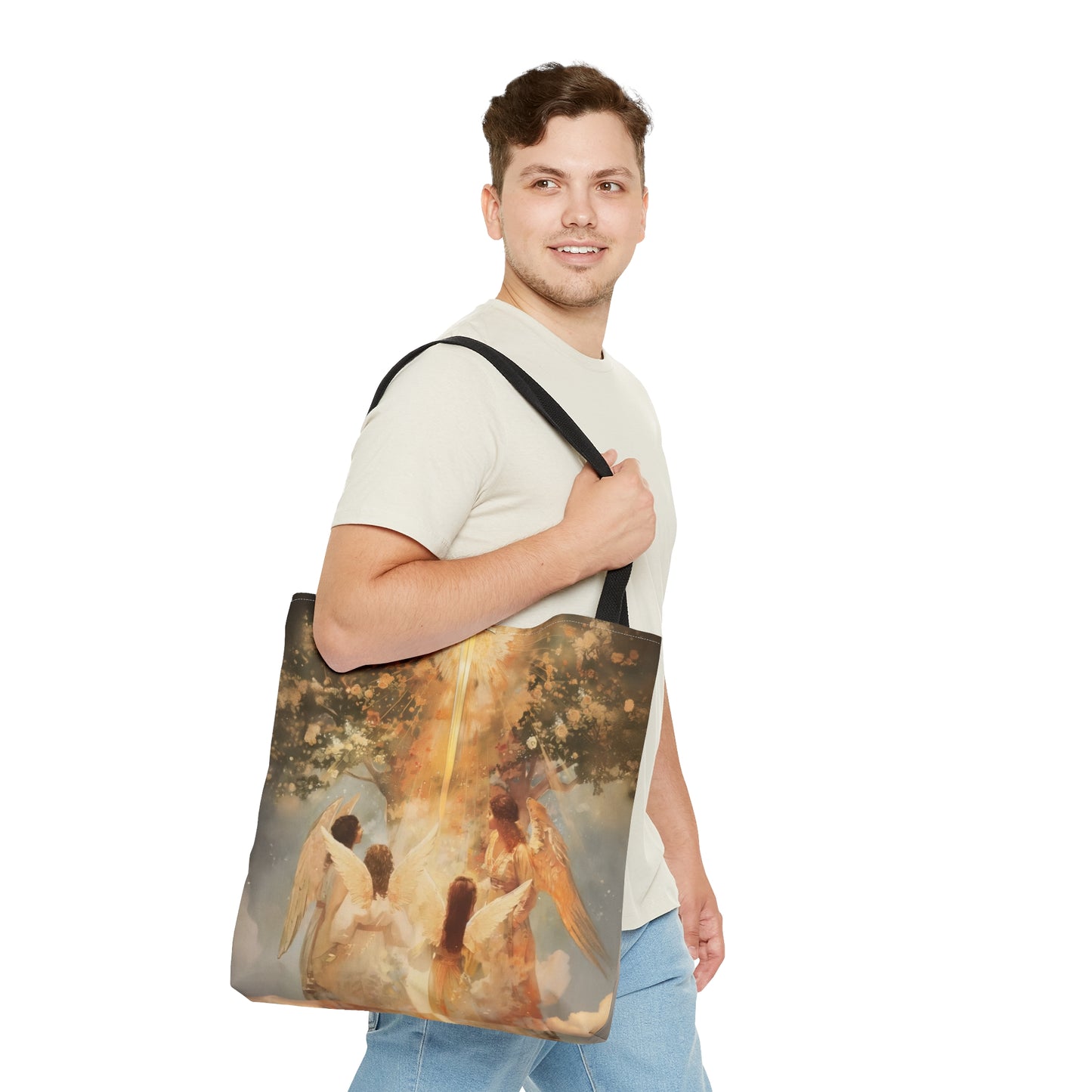 The Watchers of the First Dawn - Guardians of Eden - Tote Bag - Large Medium Small Faith Art Bag - Catholic Faith Purse