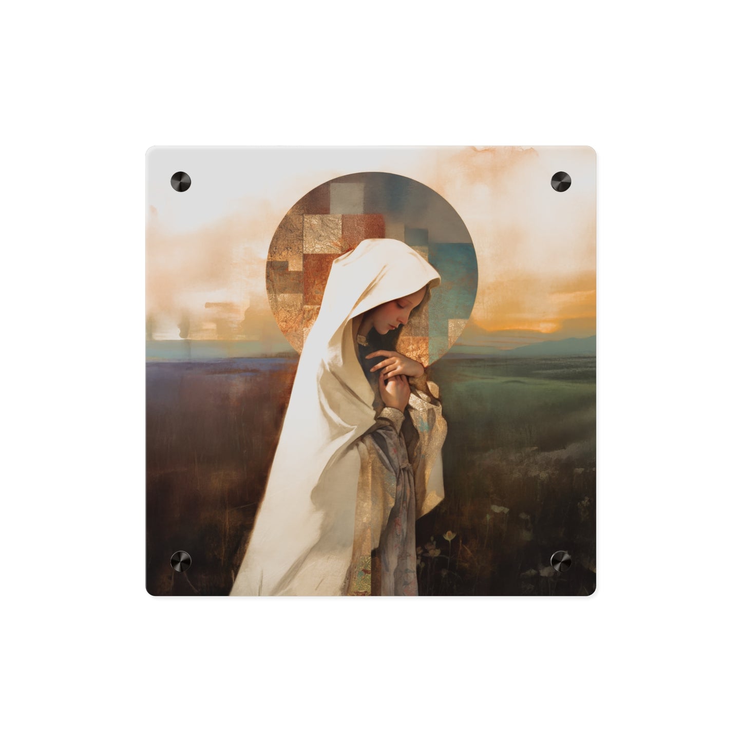Our Lady of the Prairie Wall Art Panel - Ready to Hang Acrylic Print - Catholic Saint Art - Patron Saint Print