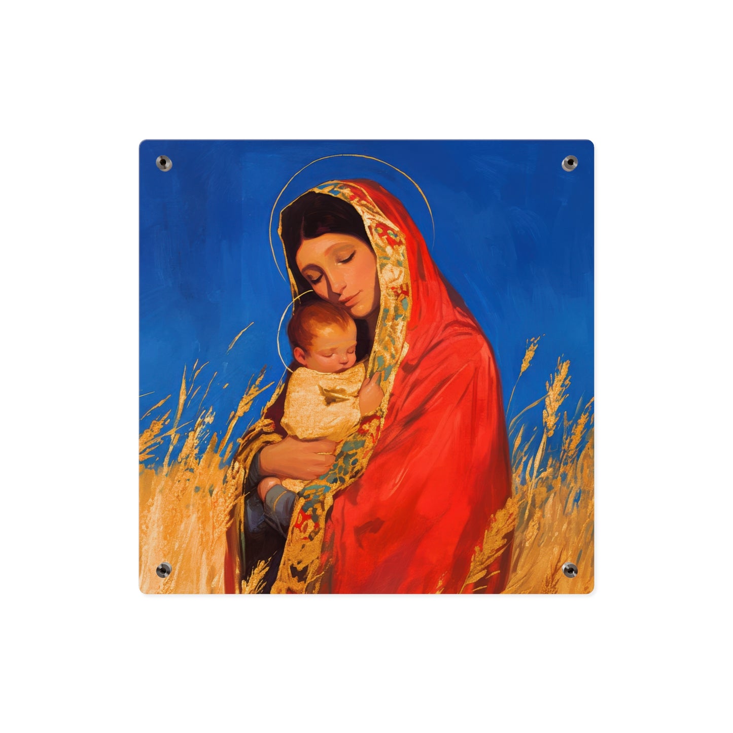 Our Lady of the Harvest - Wall Art Panel - Ready to Hang Acrylic Print - Catholic Saint Art - Patron Saint Print
