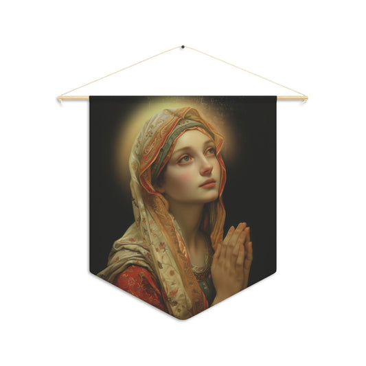Saint Regina Pennant / Banner / Wall Hanging - Prayer room art - 18" x 21" - Catholic prayer Religious Christian Gift - Large Banner